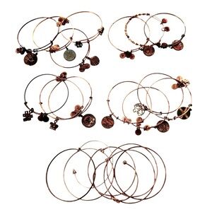 Alex and Ani Gold Tone Bangle Bracelets Lot of 14